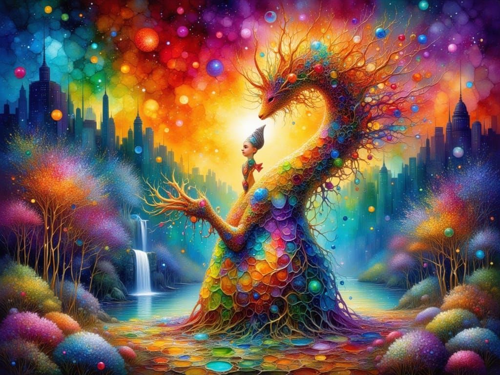 Magical Galleon Sailing Through Surreal Dreamscape