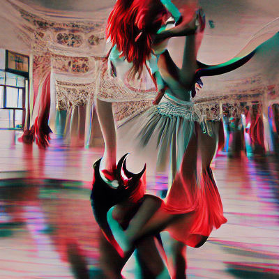 Dramatic Dance Scene with Elaborate Costumes