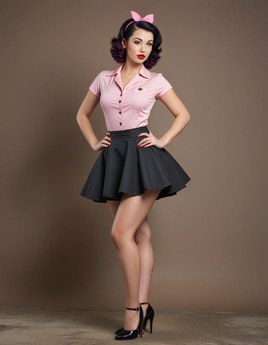Pin Up Girl with Bold Hair