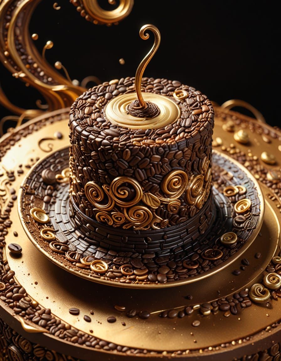 Surreal Coffee Bean Hat in Cosmic Setting