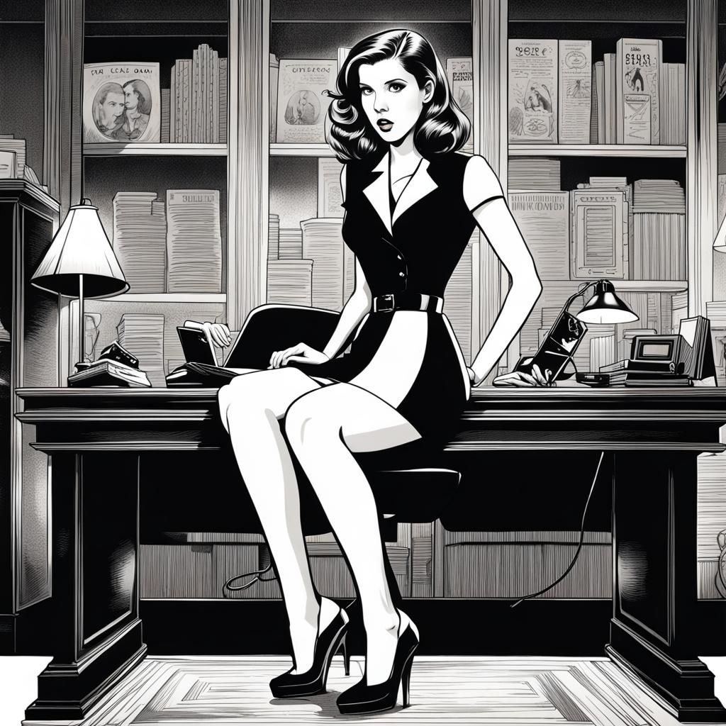 Anna Kendrick as 1940s Noir Comic Secretary