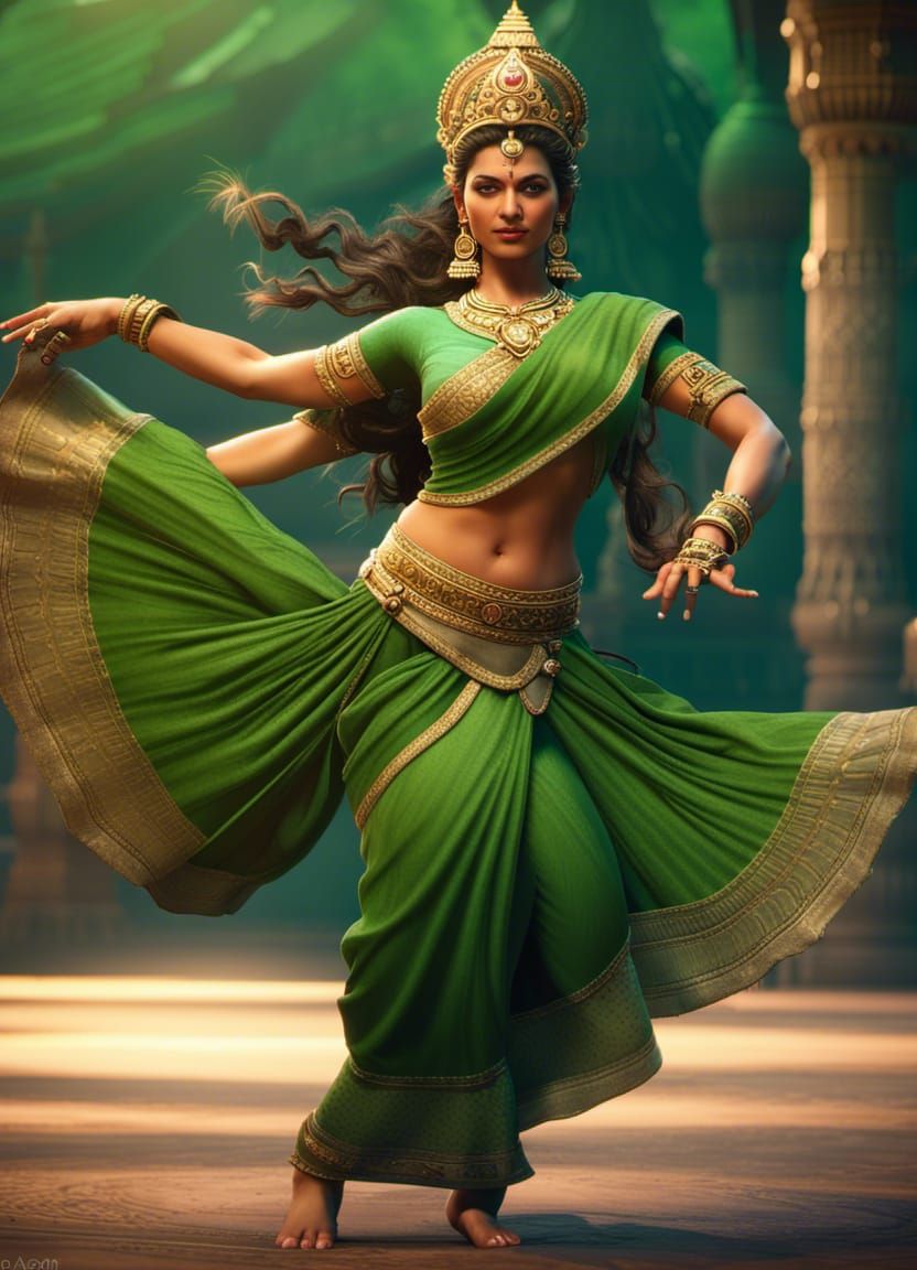 Dancing Rambha Apsara in Hyperrealistic 3D Render