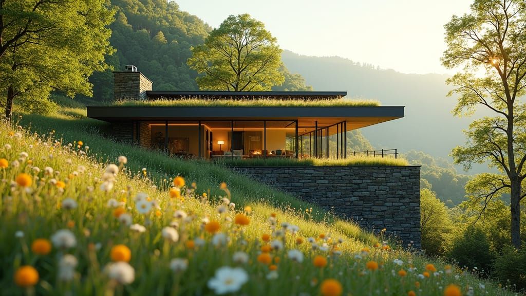 Modern Minimalist House Integrated into Lush Hillside