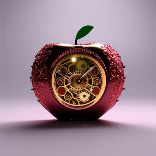 Steampunk Clockwork Apple in Ultra Detail