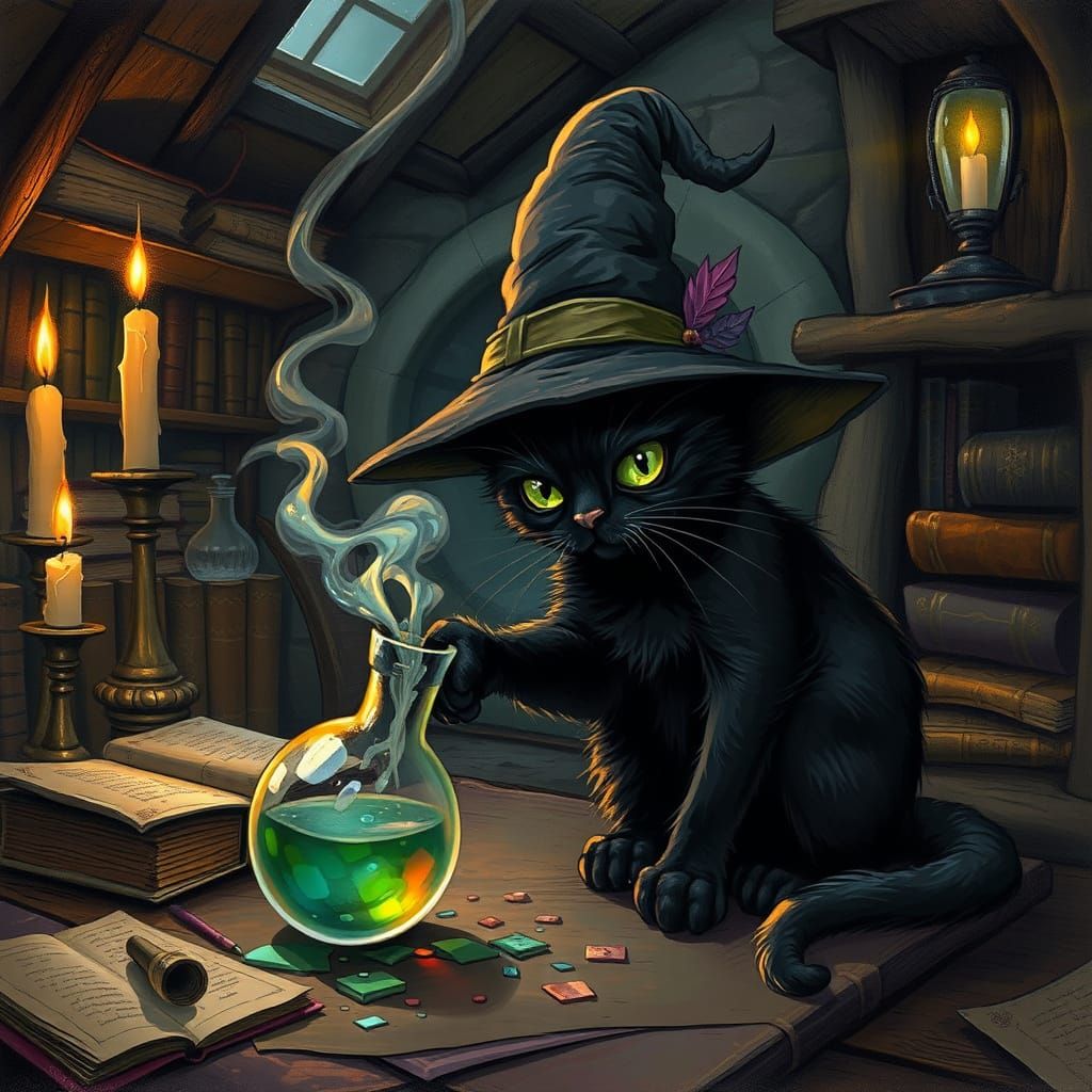 Mystical Wizard's Lair in Whimsical Darkness