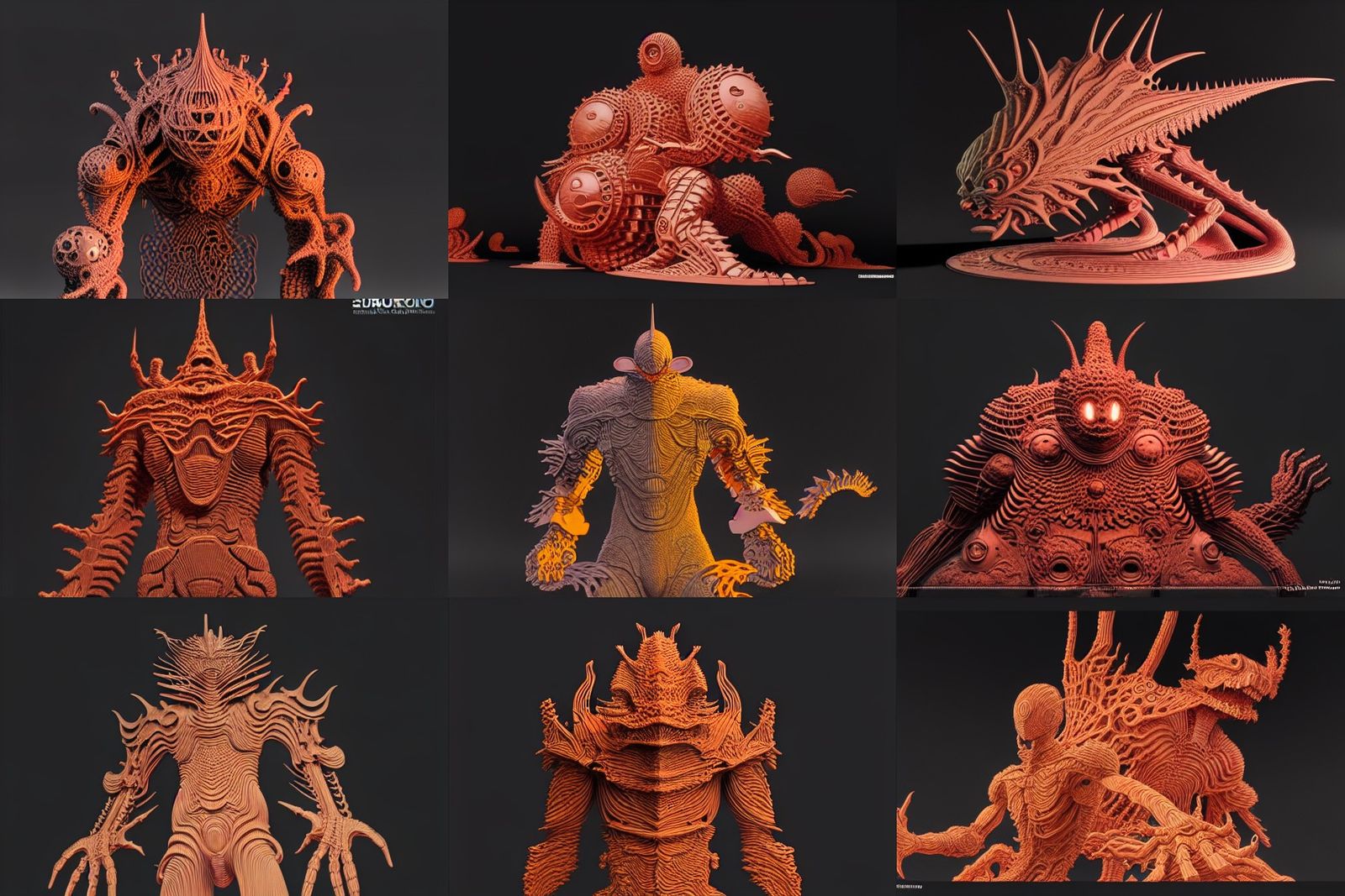 Hyperdetailed Biomechanical Entity in Dark Fantasy Style