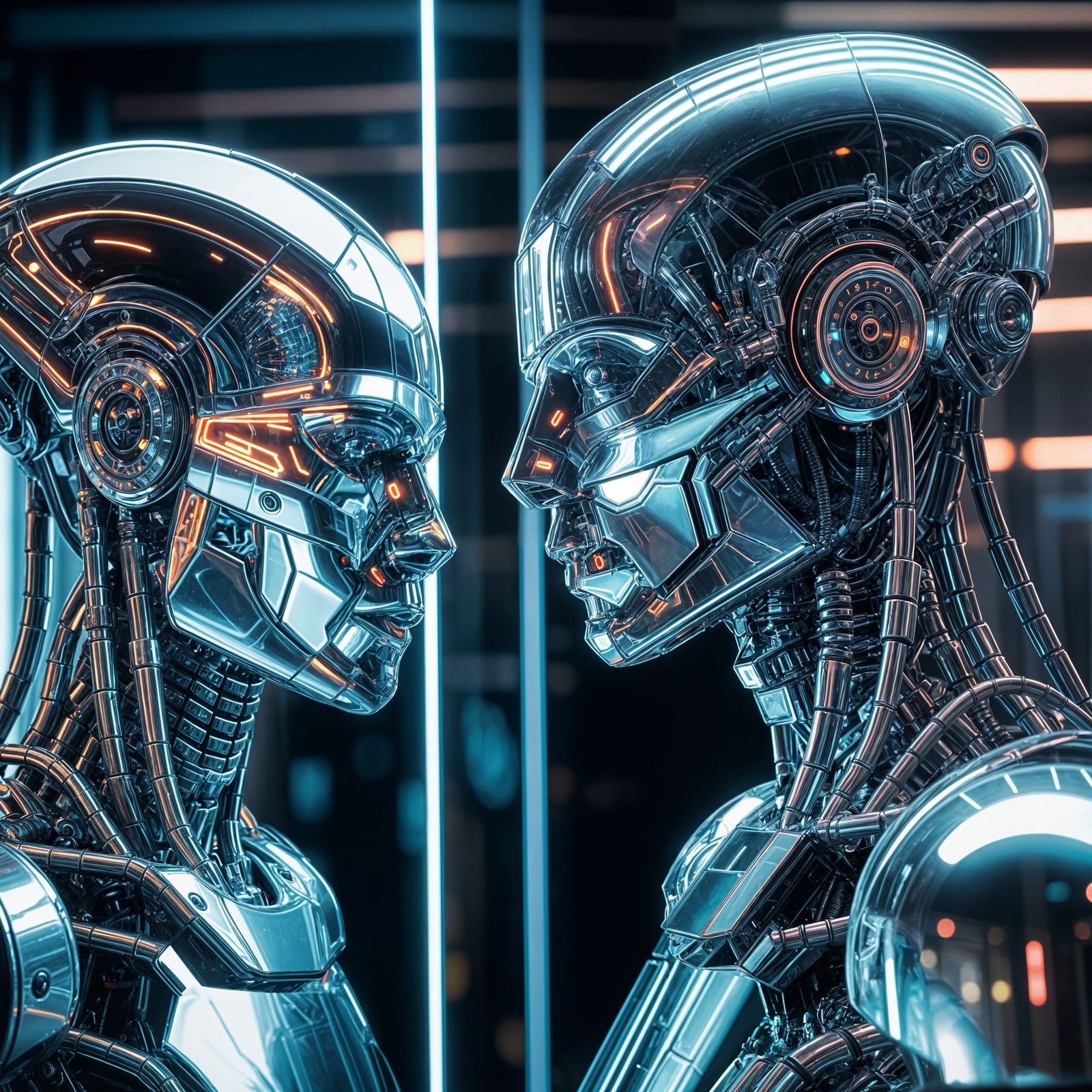 Cyborg Mirror Reflection: Human or Machine?