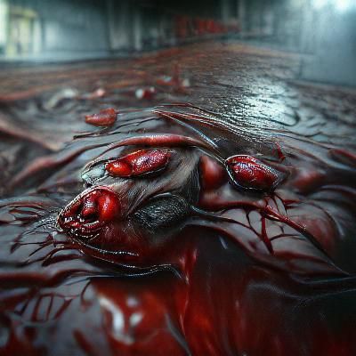 Sinister Bloodshed: Detailed Hyperrealistic Concept Art