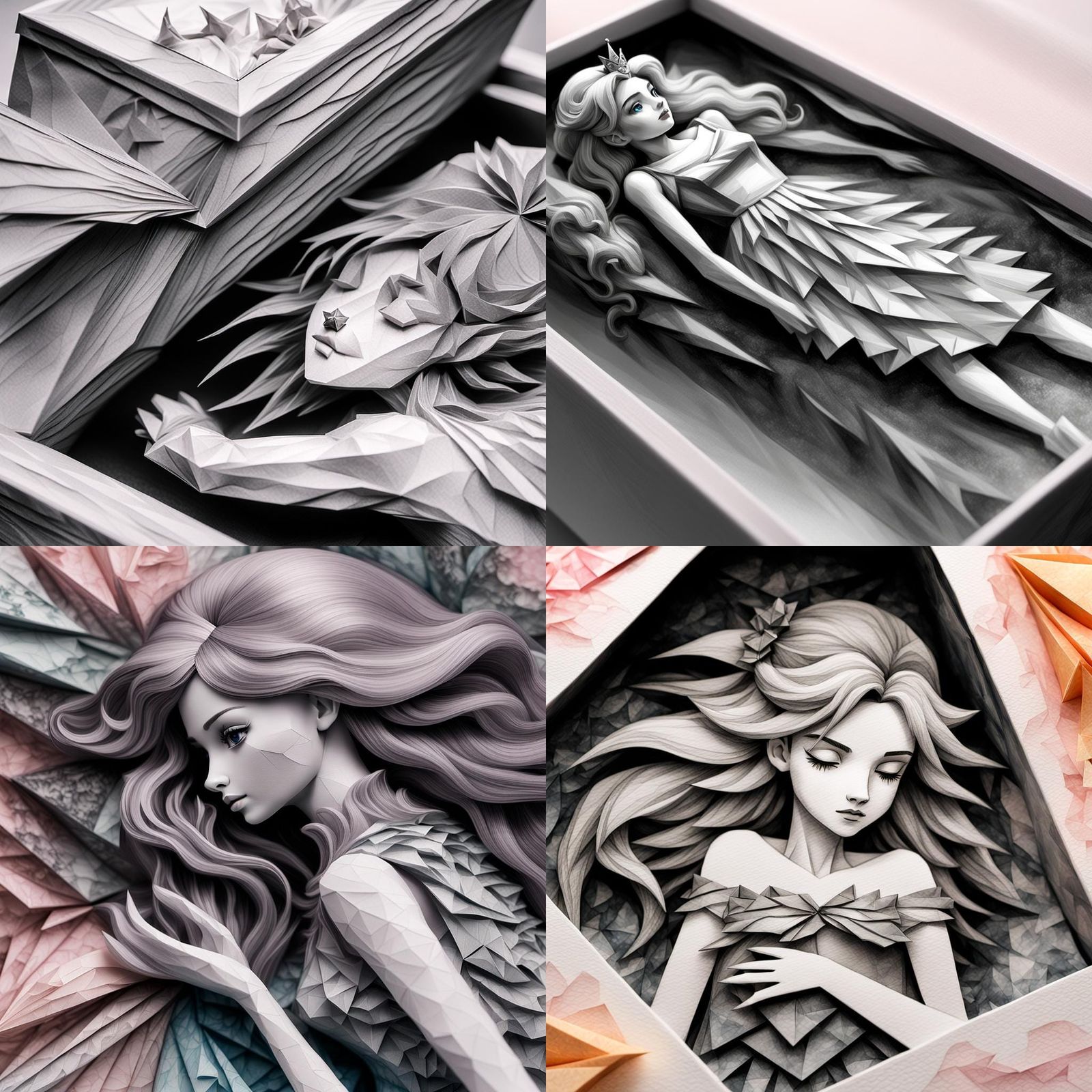 Princess Peach in Acrylic Casket: Origami Style