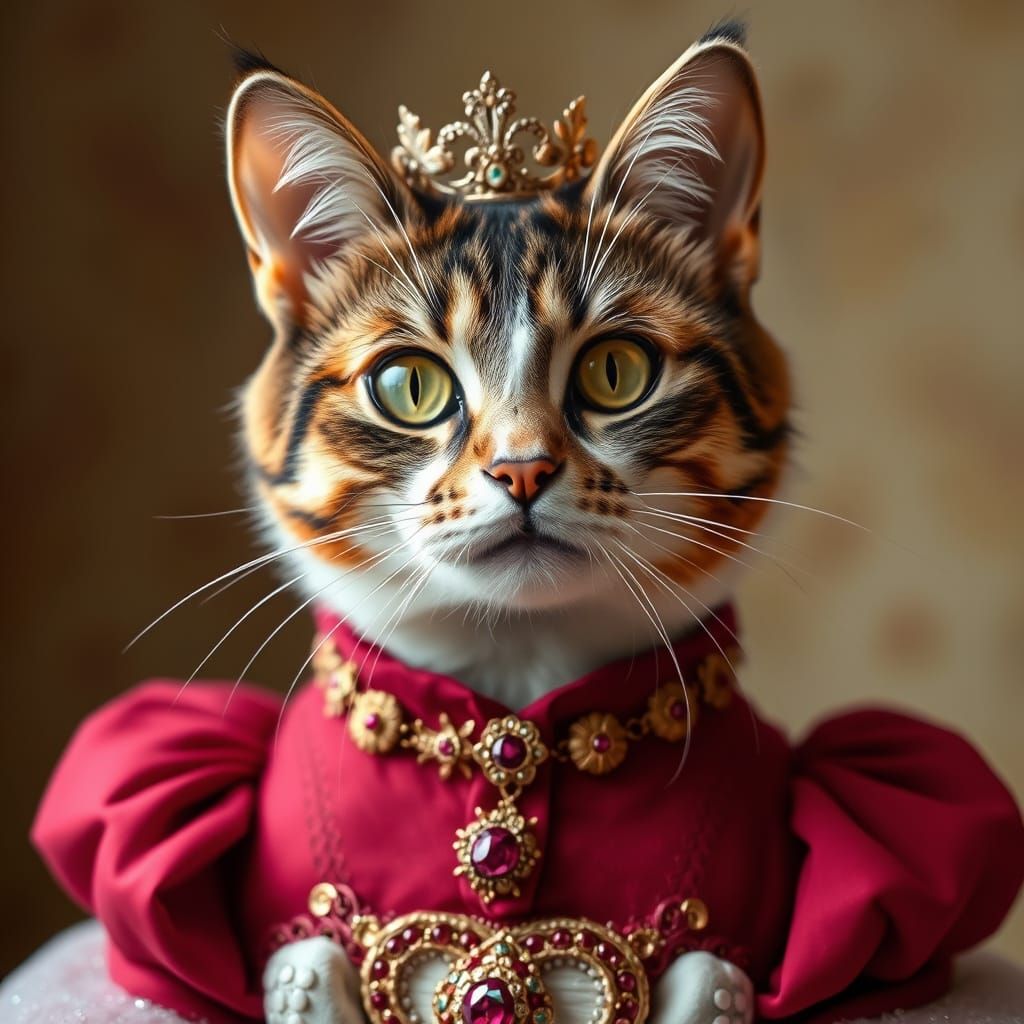 Elegant Cat in Regal Attire