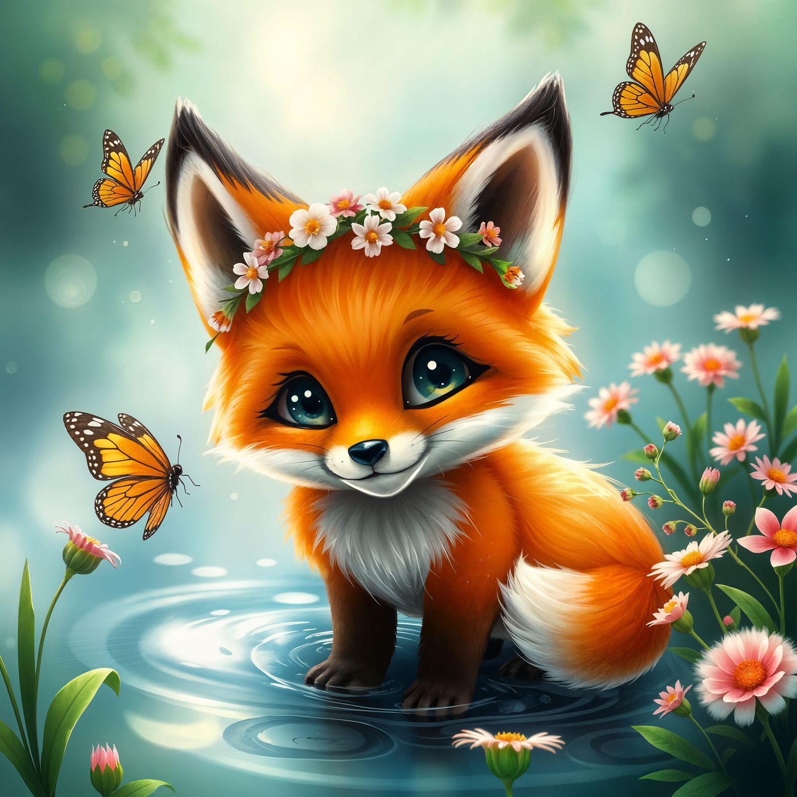 Playful Fox Cub at Fairytale Lagoon