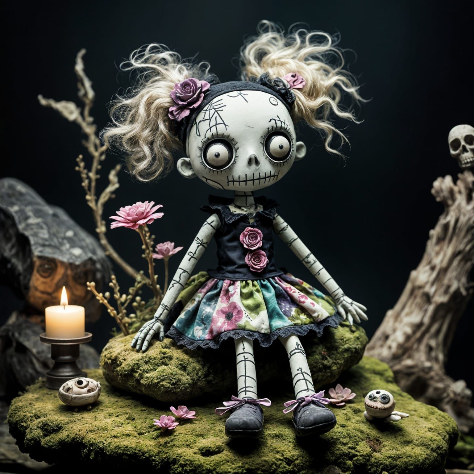 Patchwork zombie woodoo doll