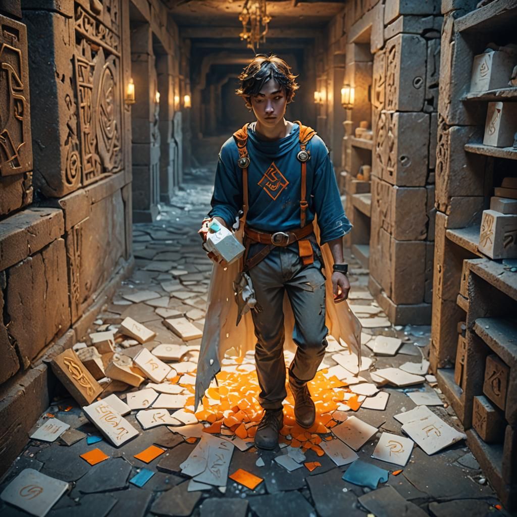 Mystical Milk Carton in Abandoned Temple: Matte Painting