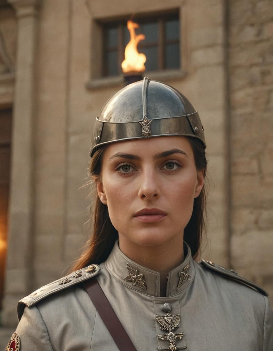 Italian Woman in Military Uniform, Renaissance Portrait