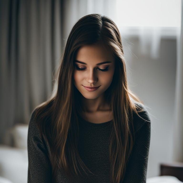 Pretty Girl Reading Bible in Bed