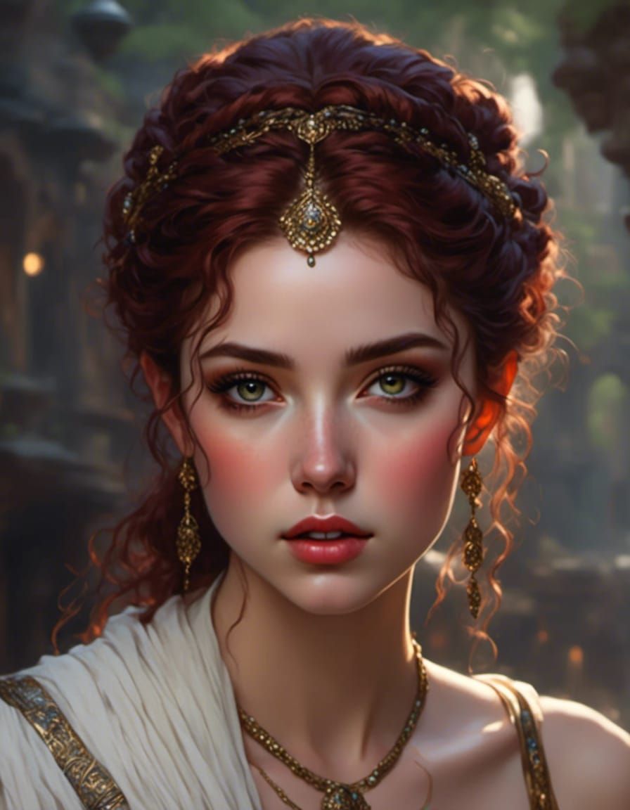 Jedi Lady in Rococo Style with Red Hair