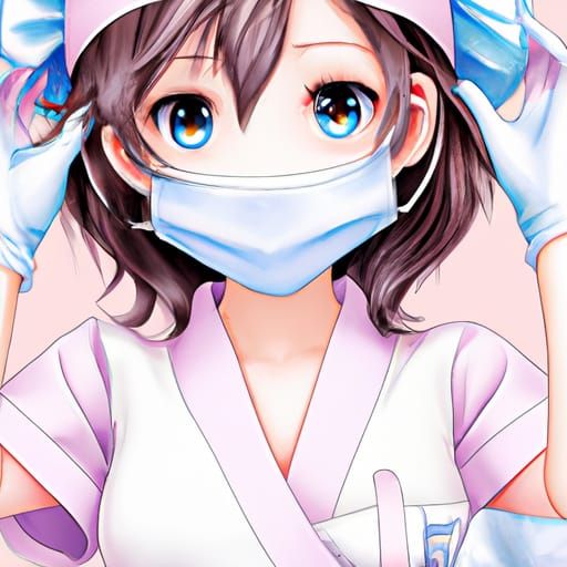 Cute Nurse Illustration in Studio Ghibli Anime Style
