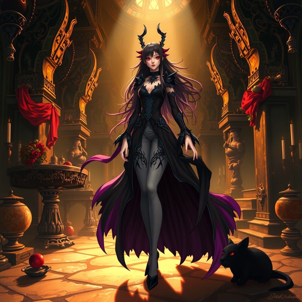 Overlord's Albedo in Elegant Dark Fantasy