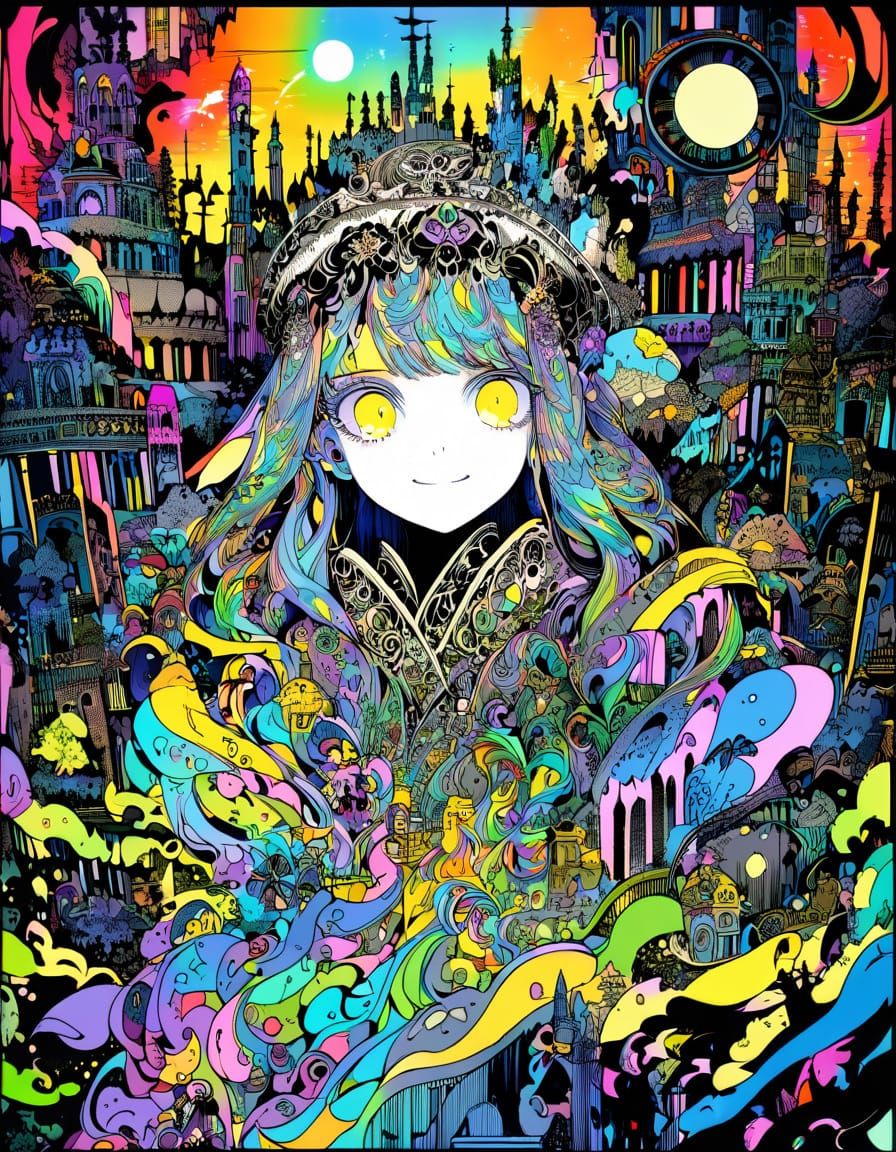 Winged Fantasy Character in Colorful Anime Style
