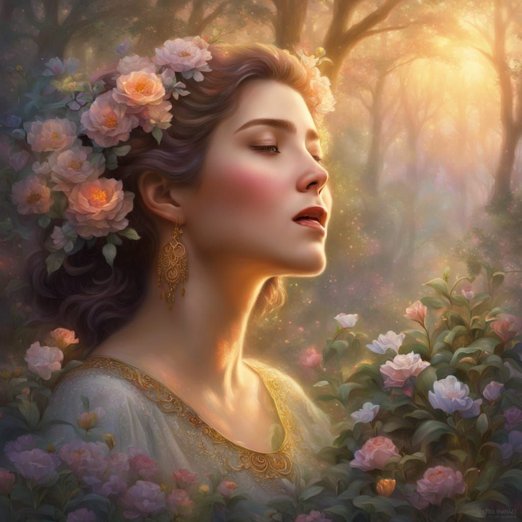 Enchanting Fantasy Portrait in Warm Golden Light