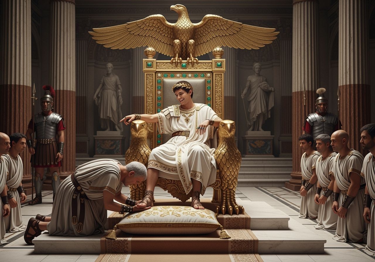 Emperor Nero on Jeweled Throne