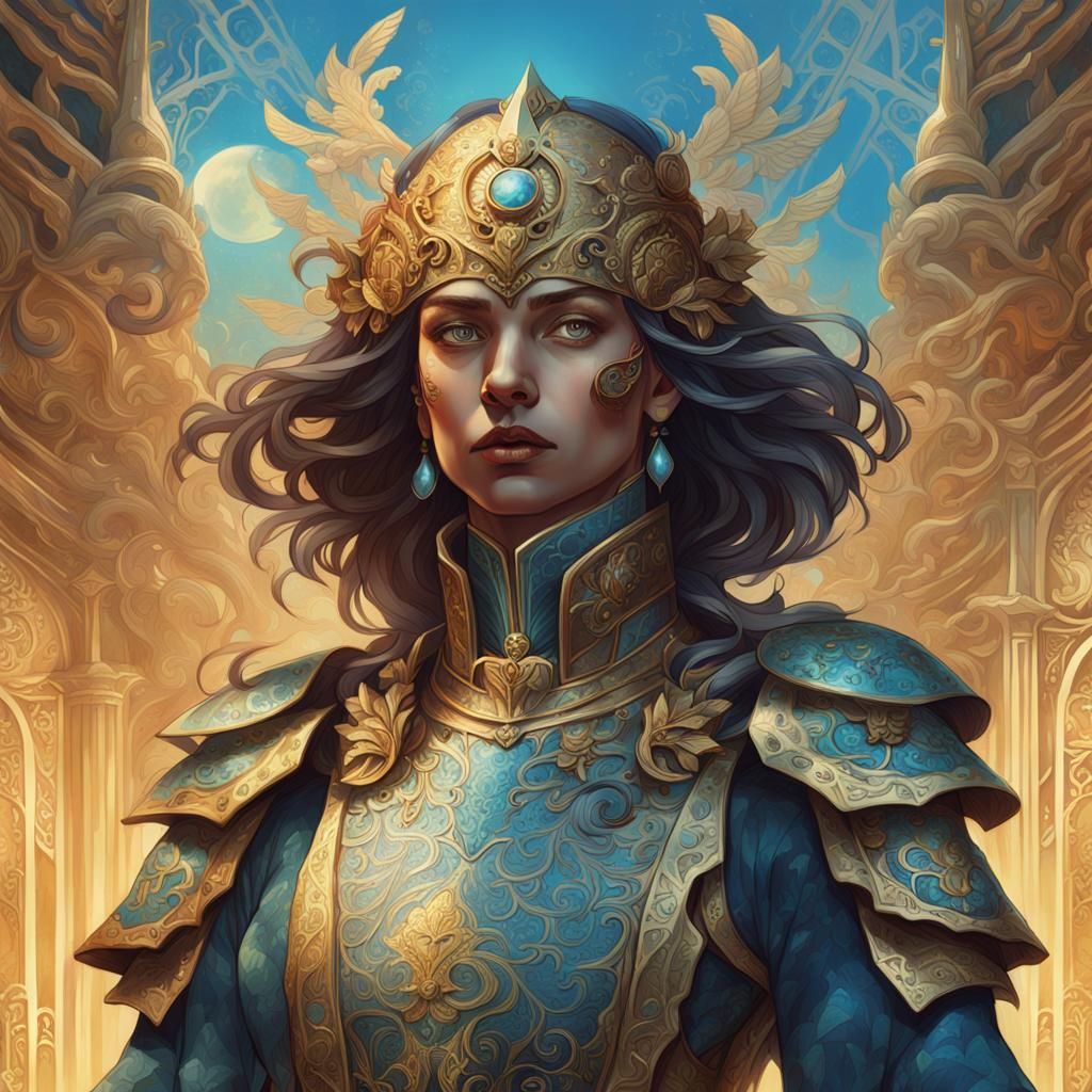 Clover Hansen Portrait in Ornate Armor, Digital Art