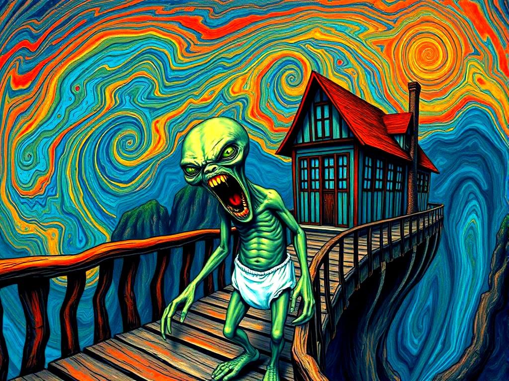 Emotive Alien Scream in Surrealist Style