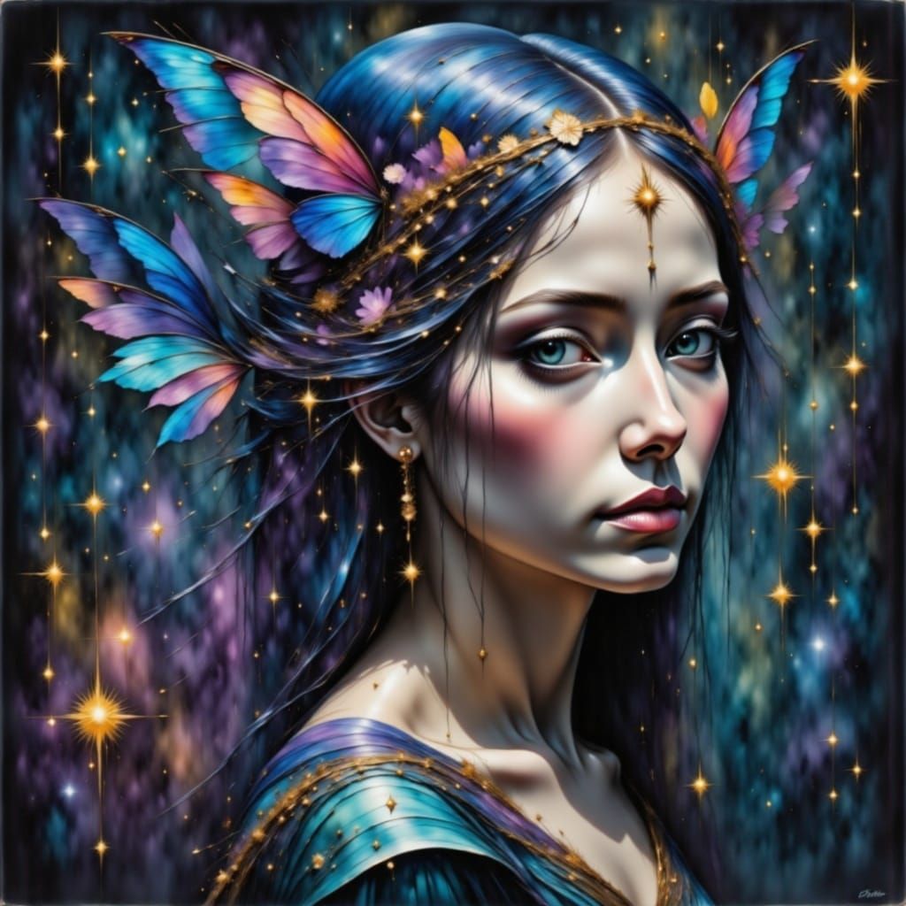 Celestial Goddess in Stellar Beauty