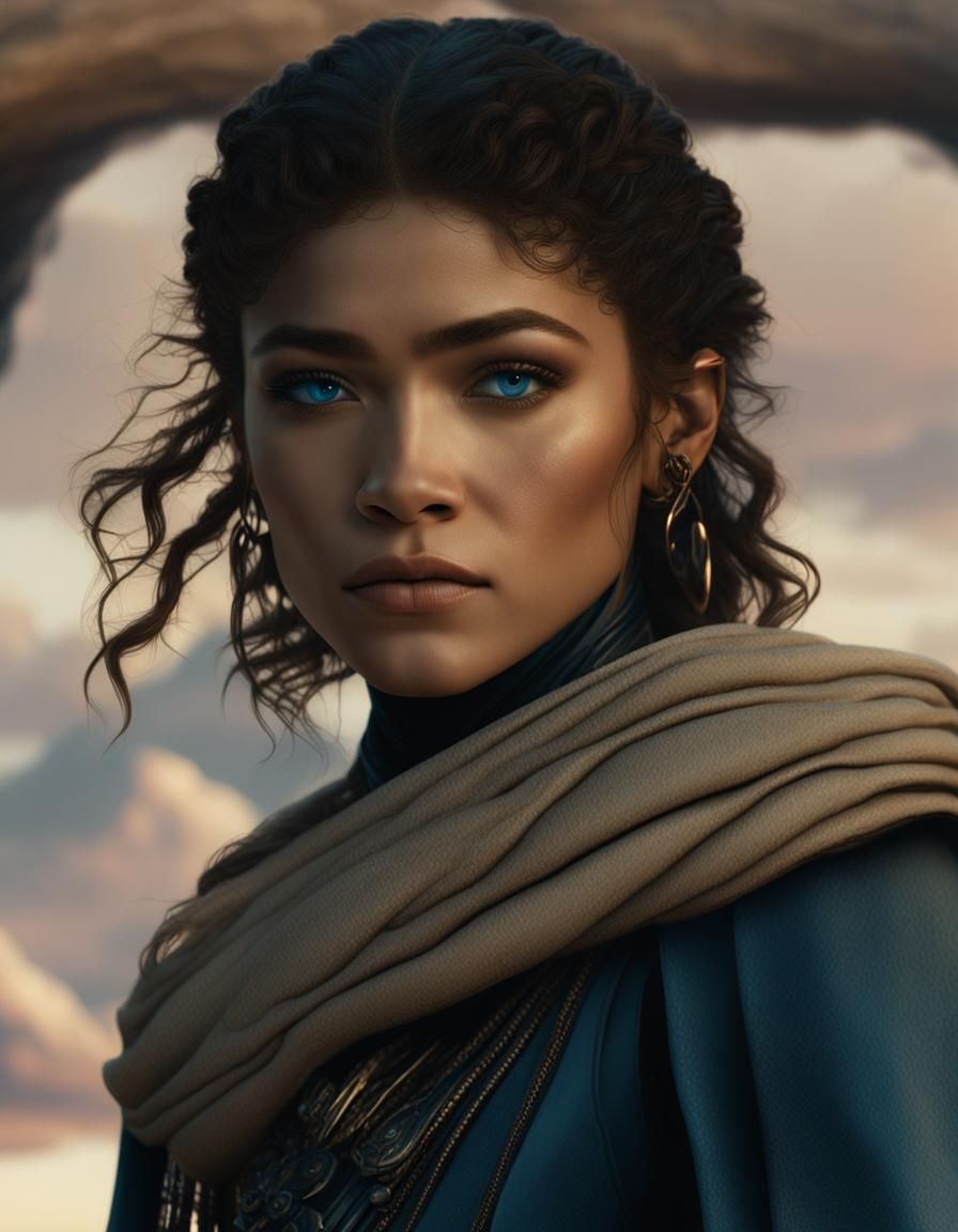 Zendaya as Chani, Dune, Fremen eyes,