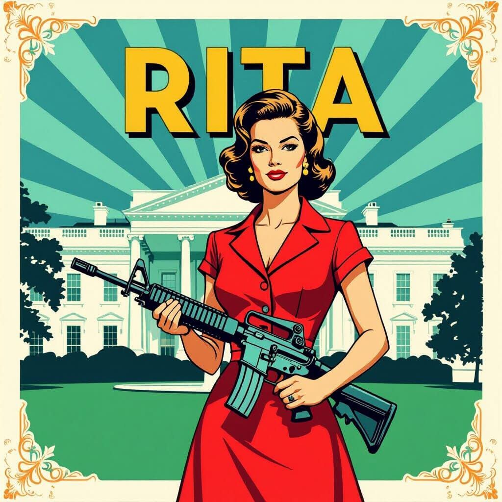 Militant Lady Logo on White House Lawn, 1960s Style