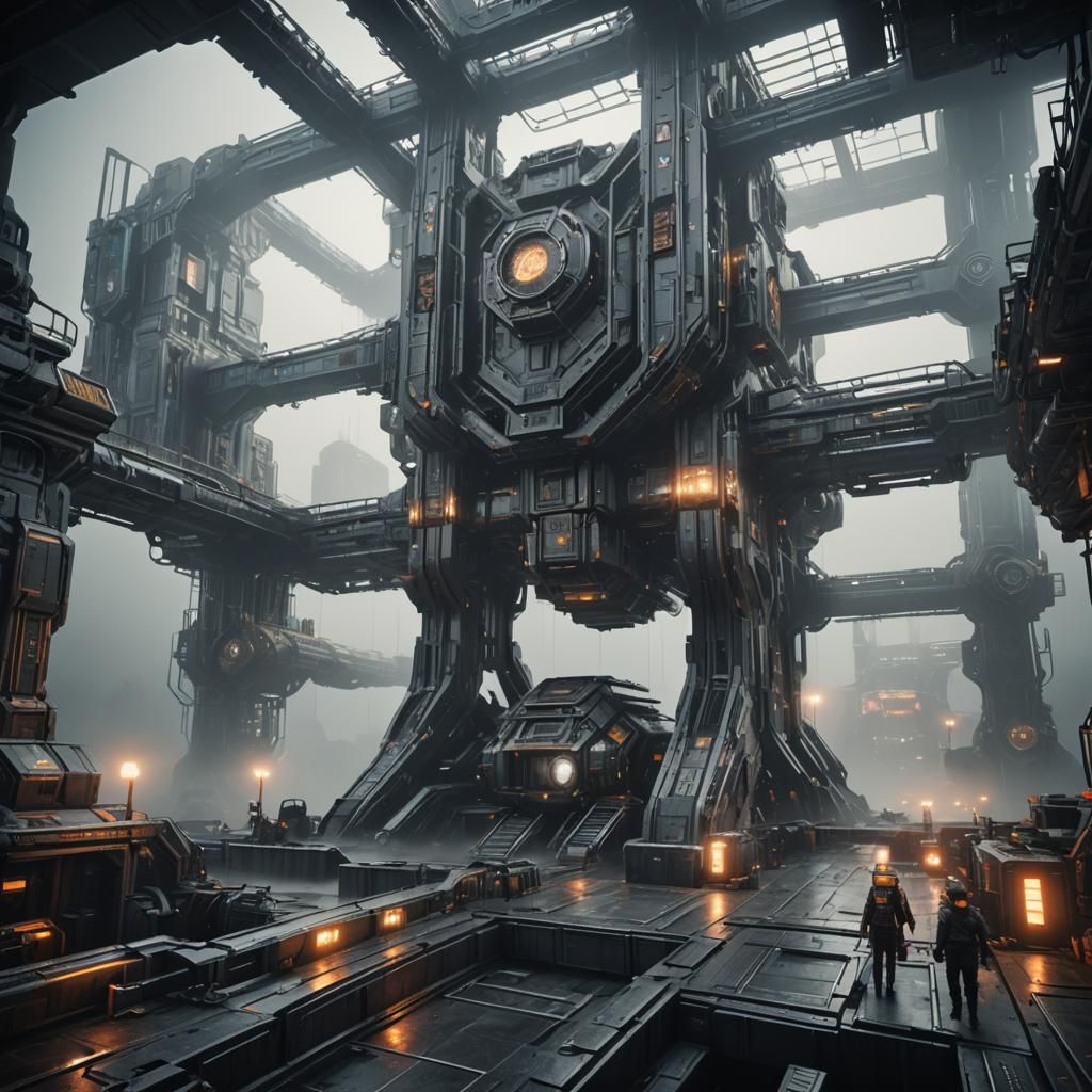 Complex Sci-Fi System in Gloomy Dystopian Future