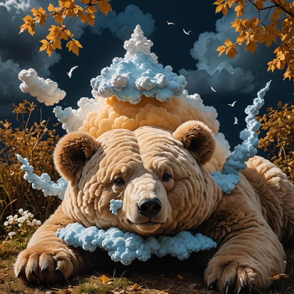 Cloud Bear Dreamscape in Fantasy Art Style