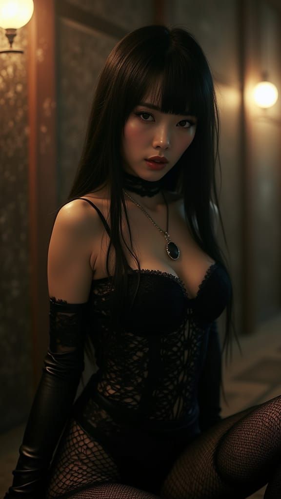 Gothic Korean Goddess in Mystical Hyperrealism