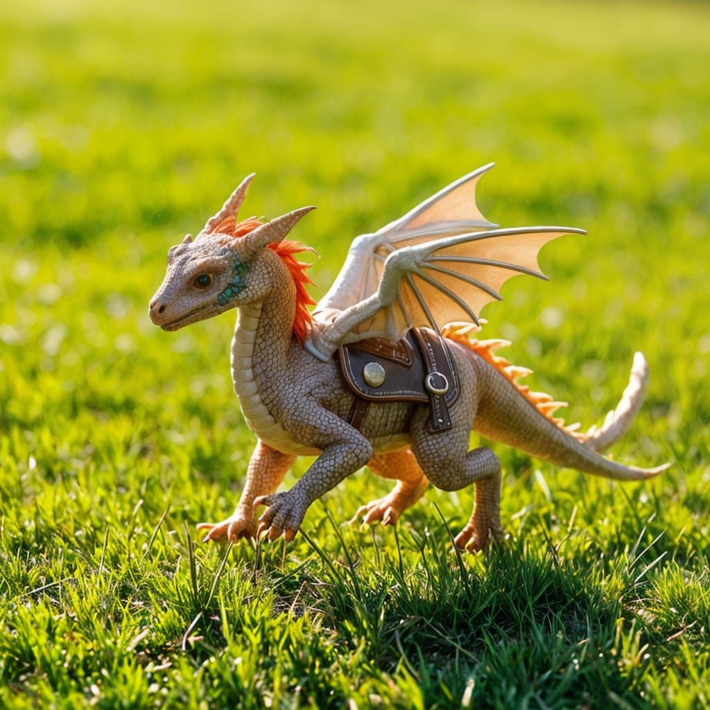 Rainbow Feathered Dragon Mount in Rolling Grassland