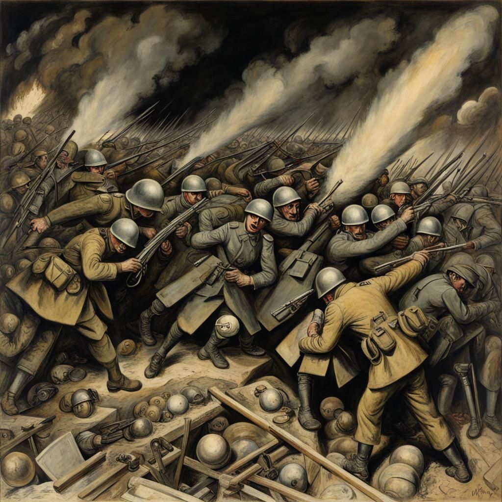 Trench Warfare in Expressionist Style