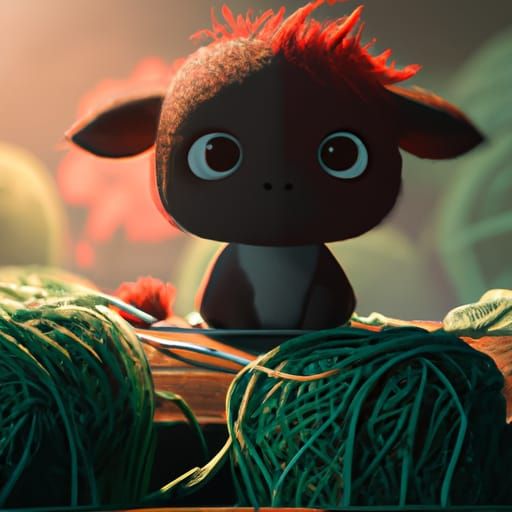 Adorable Calf in Studio Ghibli Anime Style