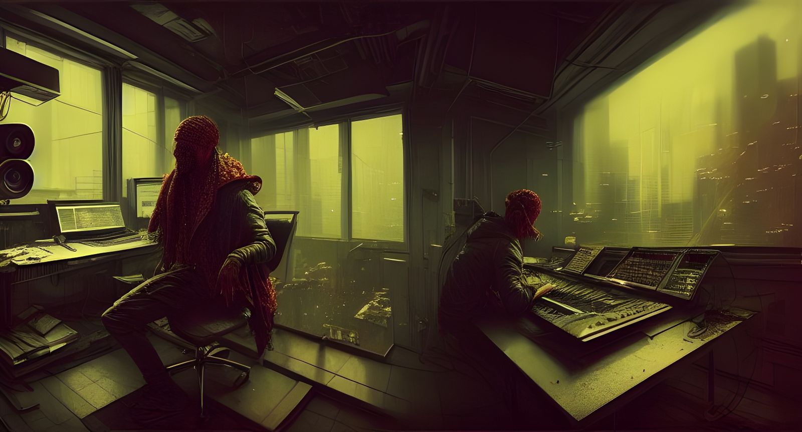 Rapper in Studio: Detailed Album Cover Art