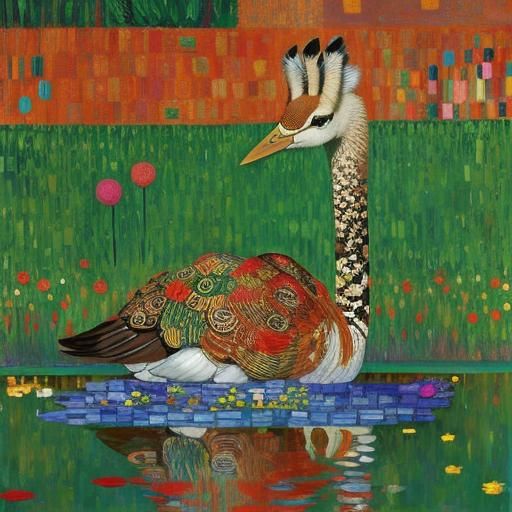 Cute Creature Inspired by Klimt, Monet, and Klee