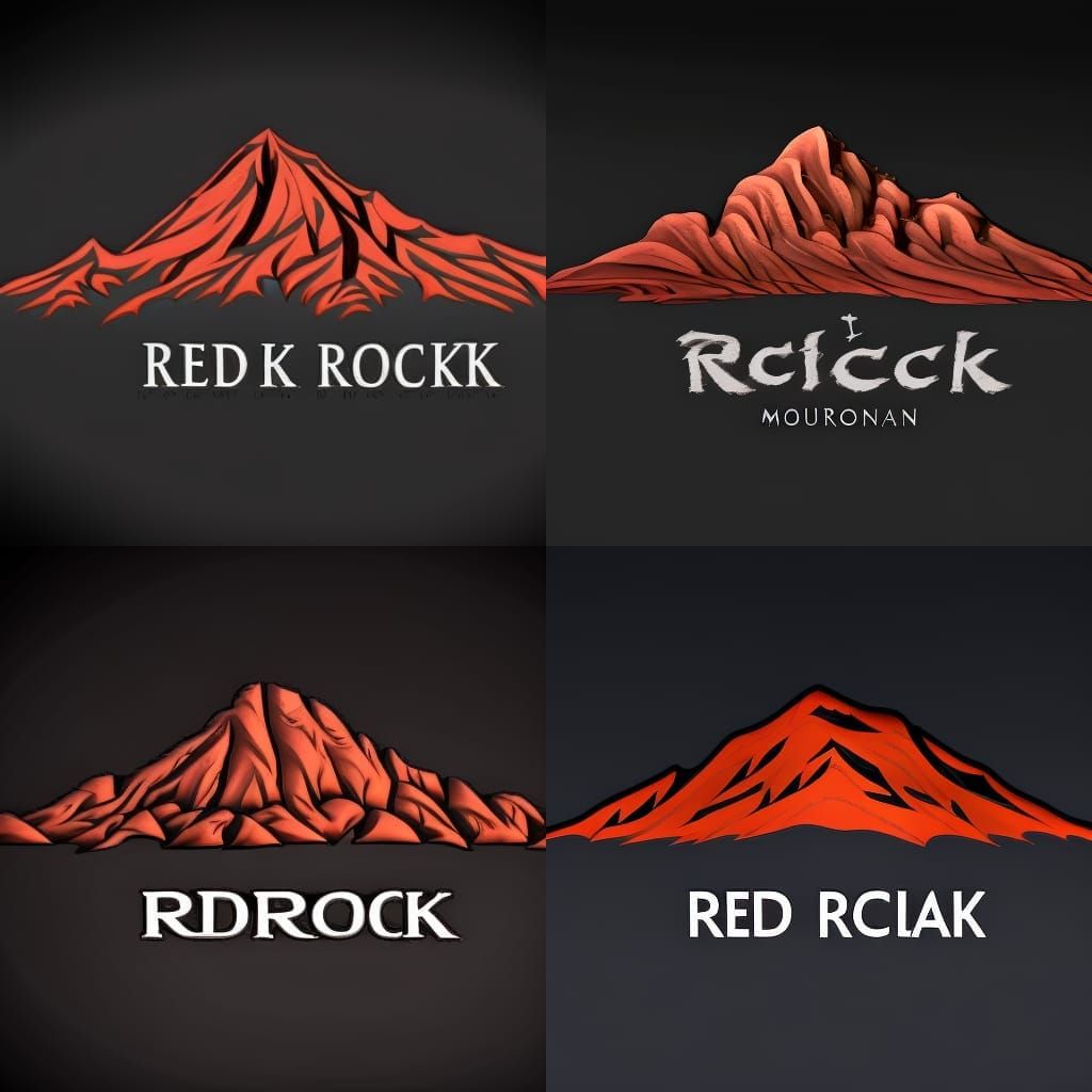 Hyperrealistic Red Rock Mountain Logo in HDR
