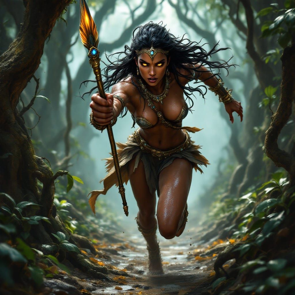 Amazon Warrior Emerges from Ancient Jungle in a Fierce, Dram...