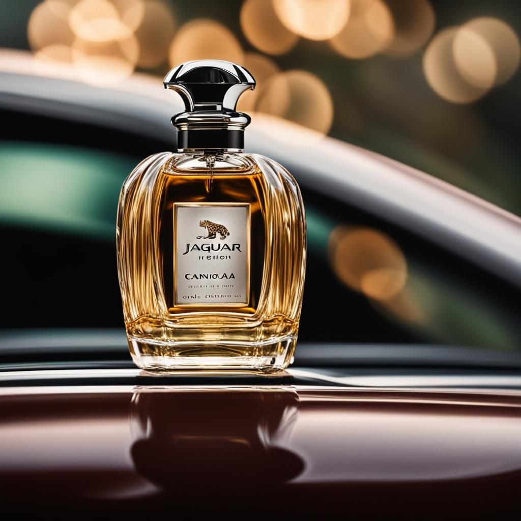 Perfume Ad Featuring Jaguar on Car, Professional Photo