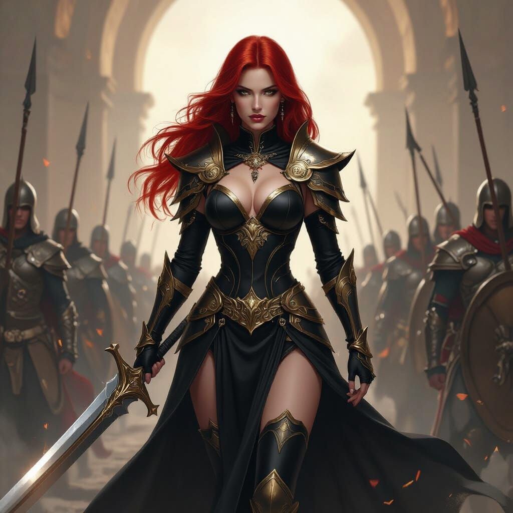 Valkyrie Leads Army in Hyperrealistic Style