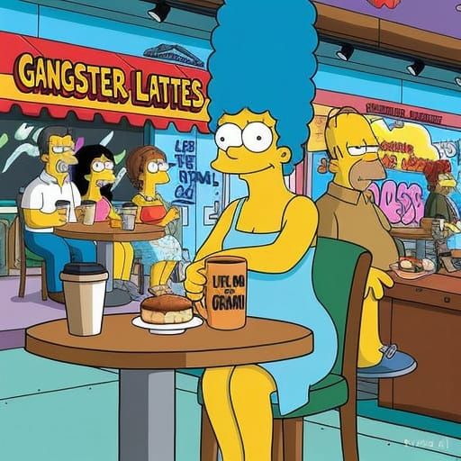 Satirical Cartoon Illustration in the Style of Matt Groening