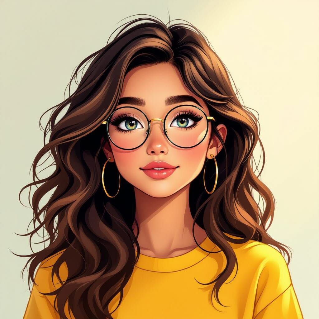 Girl with Unique Eyes in Pastel Yellow Top