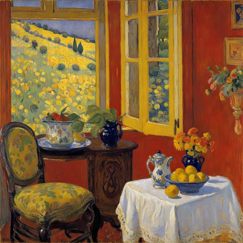 Intimate Impressionistic Scene in Bonnard Style