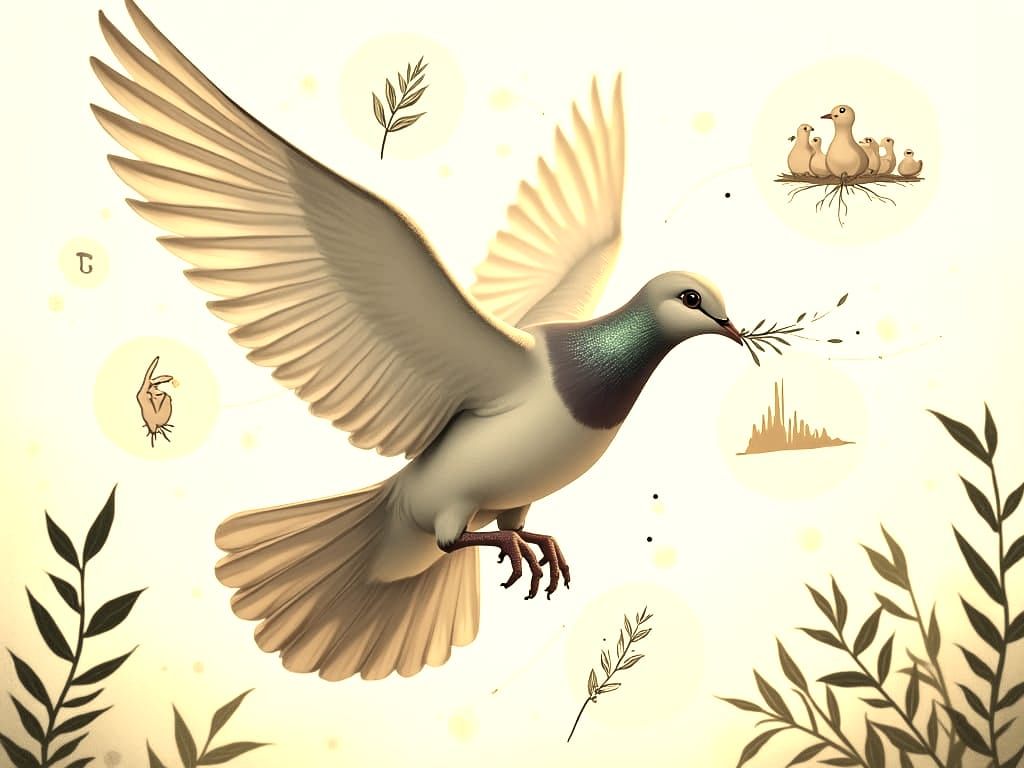 Realistic Dove in Harmony with Peaceful Elements