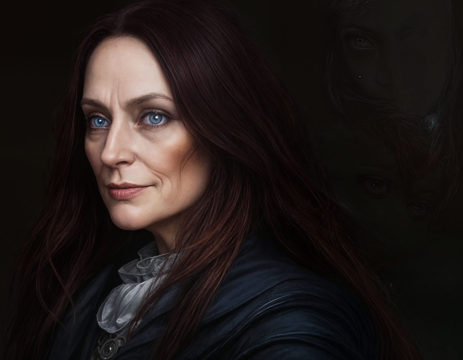 Detailed Portrait of Woman with Red Hair