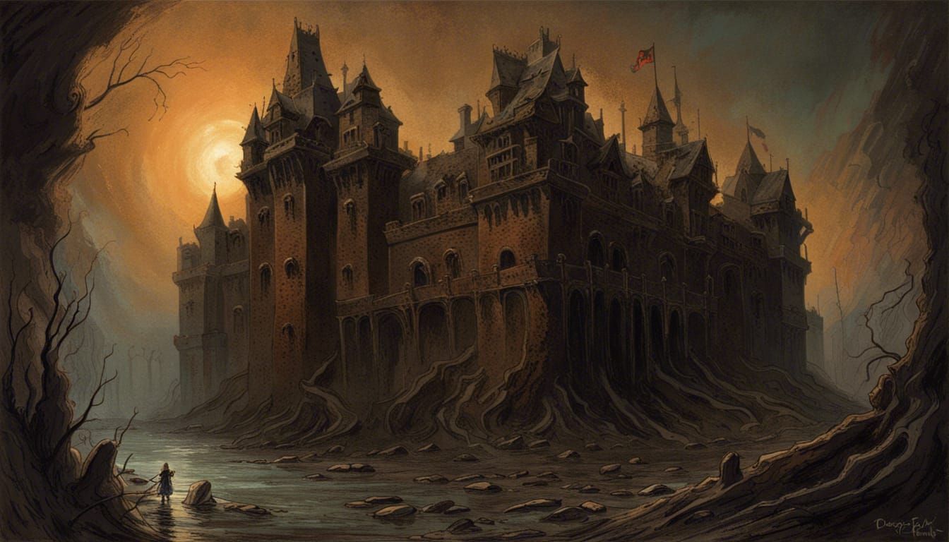 Iron Castle Horror in Dark Romantic Style