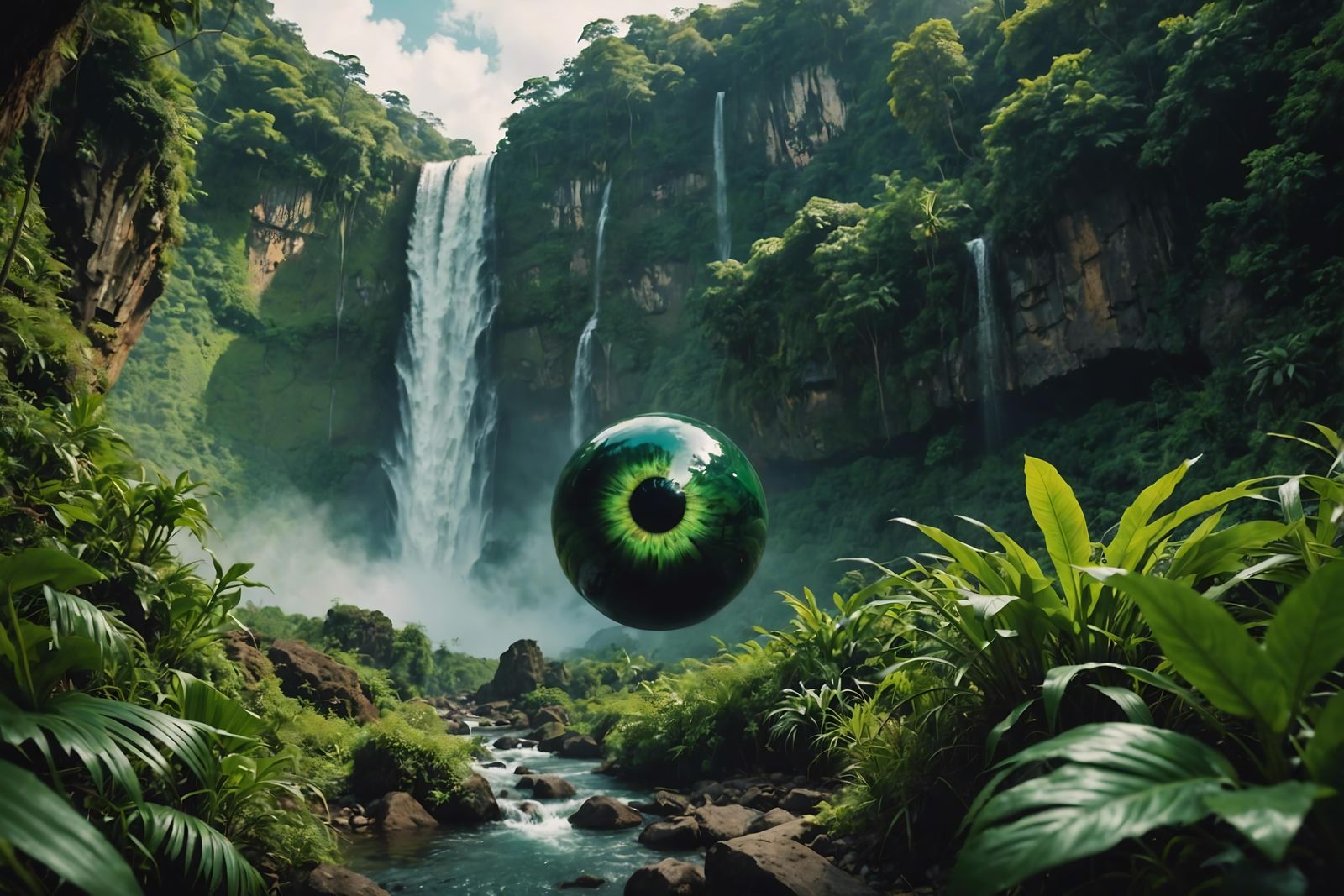 Floating Eye & Waterfall