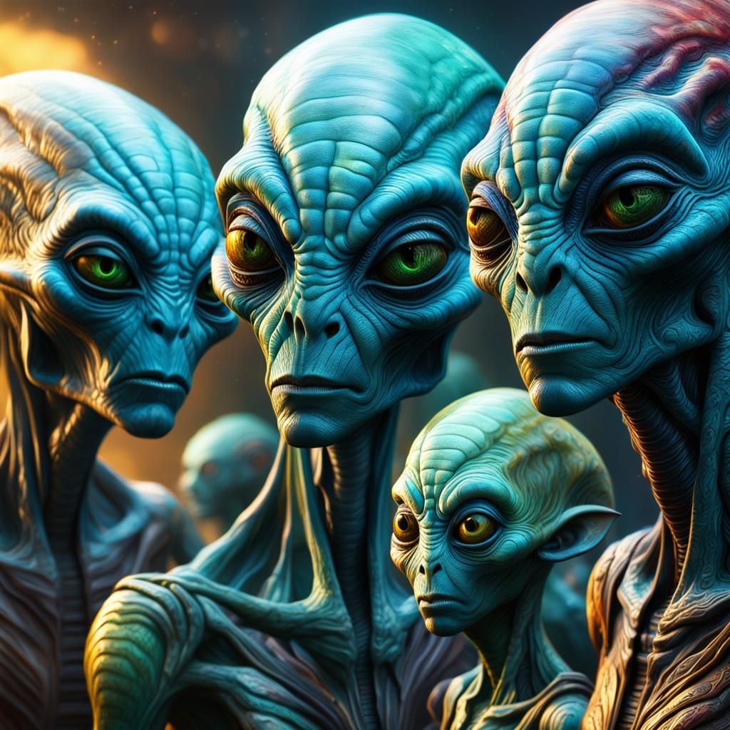 Nomadic Alien Family in Photographic Realism